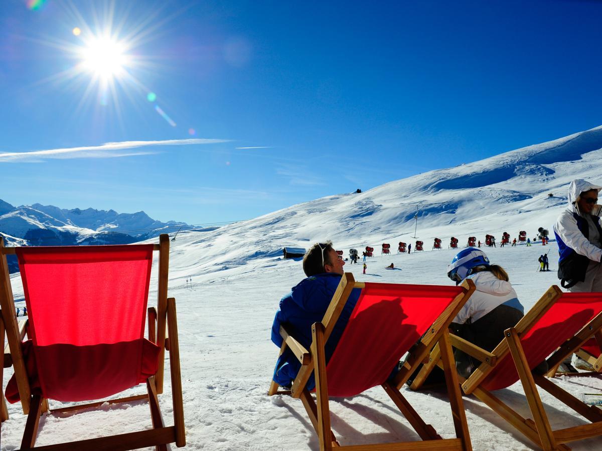 Skigebiet Brigels Sonnenliegen Pradasresort